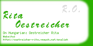 rita oestreicher business card